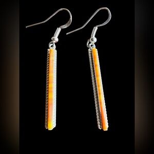 Allen Barney Navajo Spiny Oyster Sterling Silver Dangle Earrings